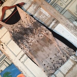 Abstract artsy floral sheath sleeveless dress